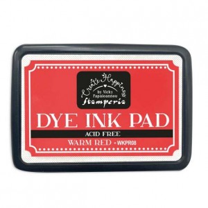 Штемпельная подушка DYE INK PAD WARM WKPR08 "Тёплый красный" Stamperia, 8х6 см